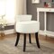 Inspired Home Odion Linen Vanity Stool-Nailhead Trim-Roll Back-Tufted-Bedroom